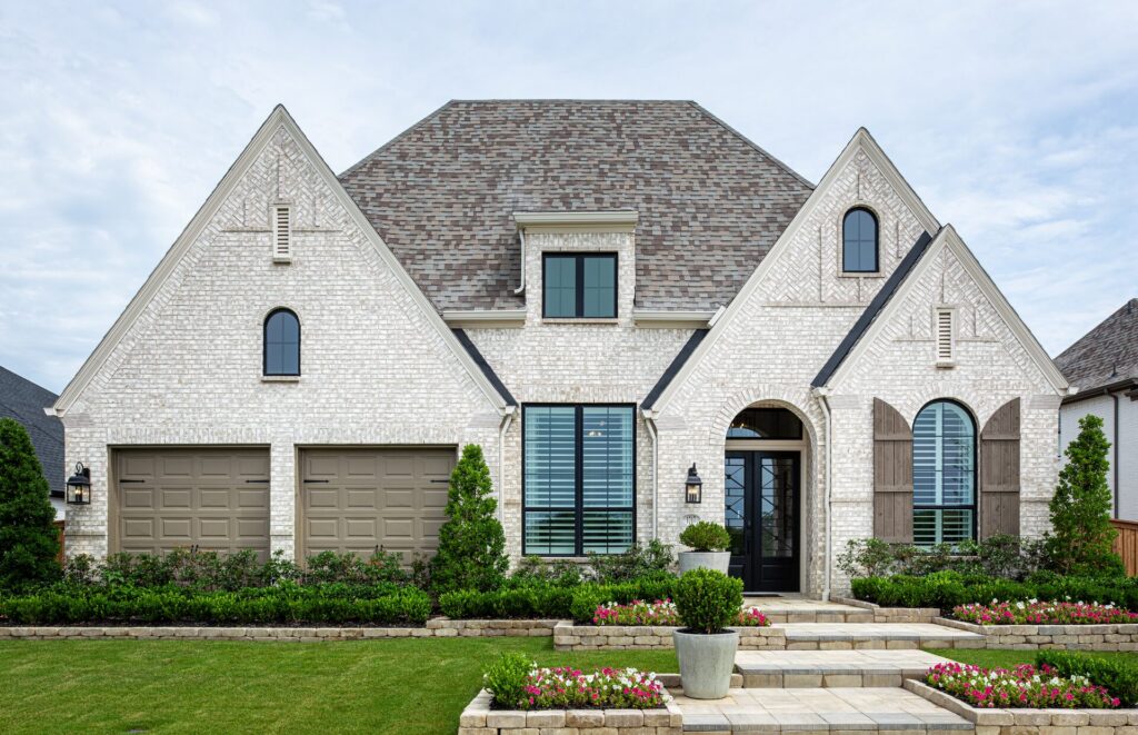Light brick home exterior at Sandbrock Ranch